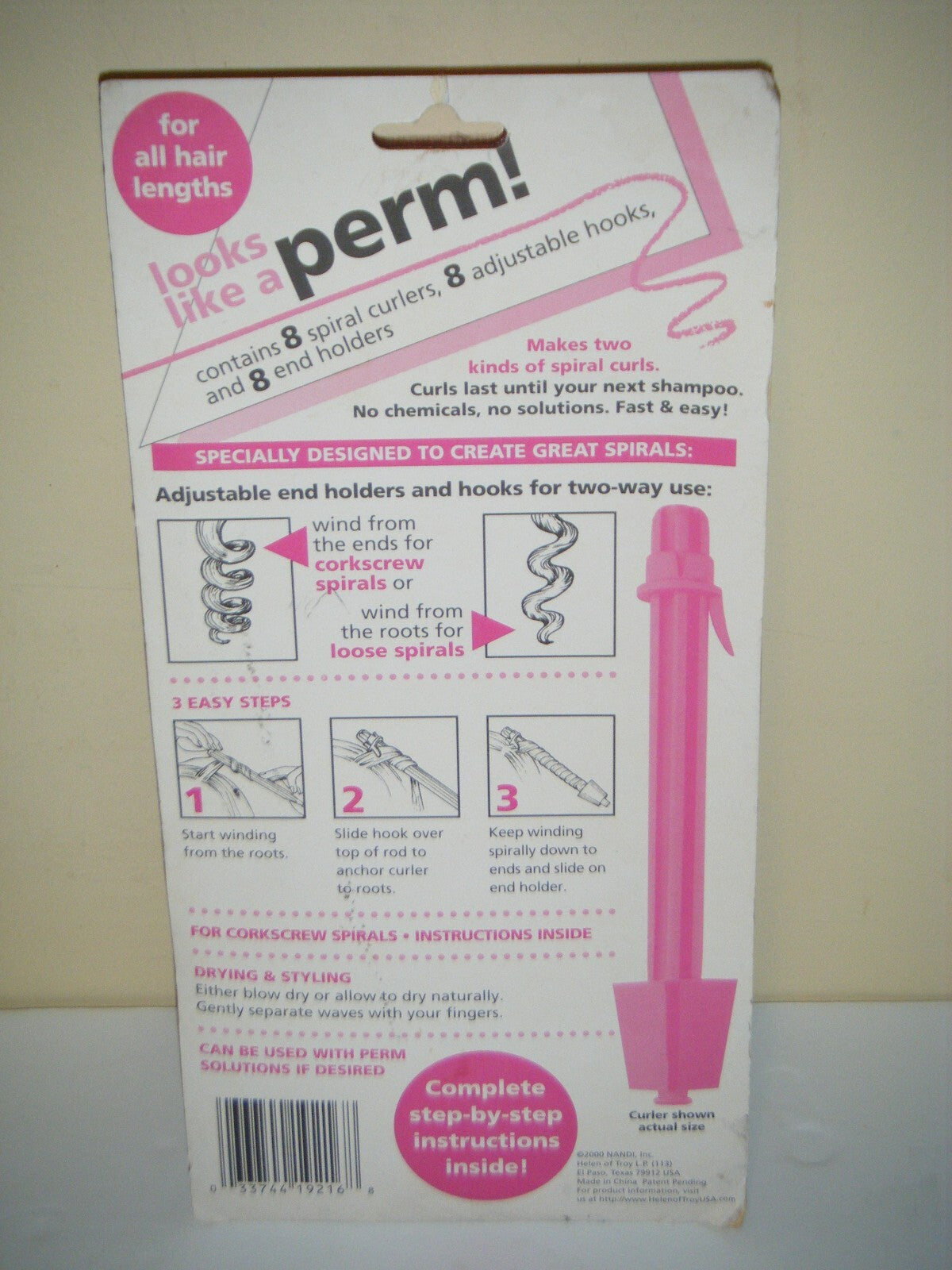 Vintage Nandi 2000 Perm for a Day Spiral Hair Styler - Hair Perm Solution