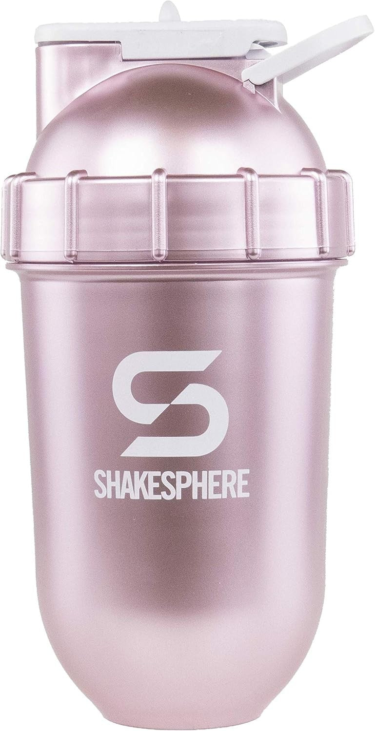 Metallic Rose Gold Protein Shaker Bottle 700ml 24oz - ShakeSphere