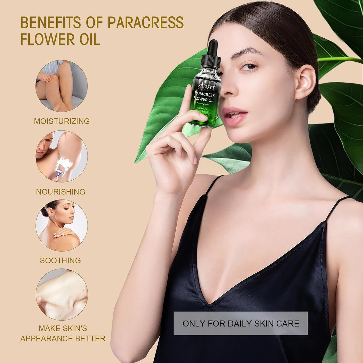 Organic Paracress Facial Oil - Cold Pressed Natural Skin Care Serum 1 Fl Oz