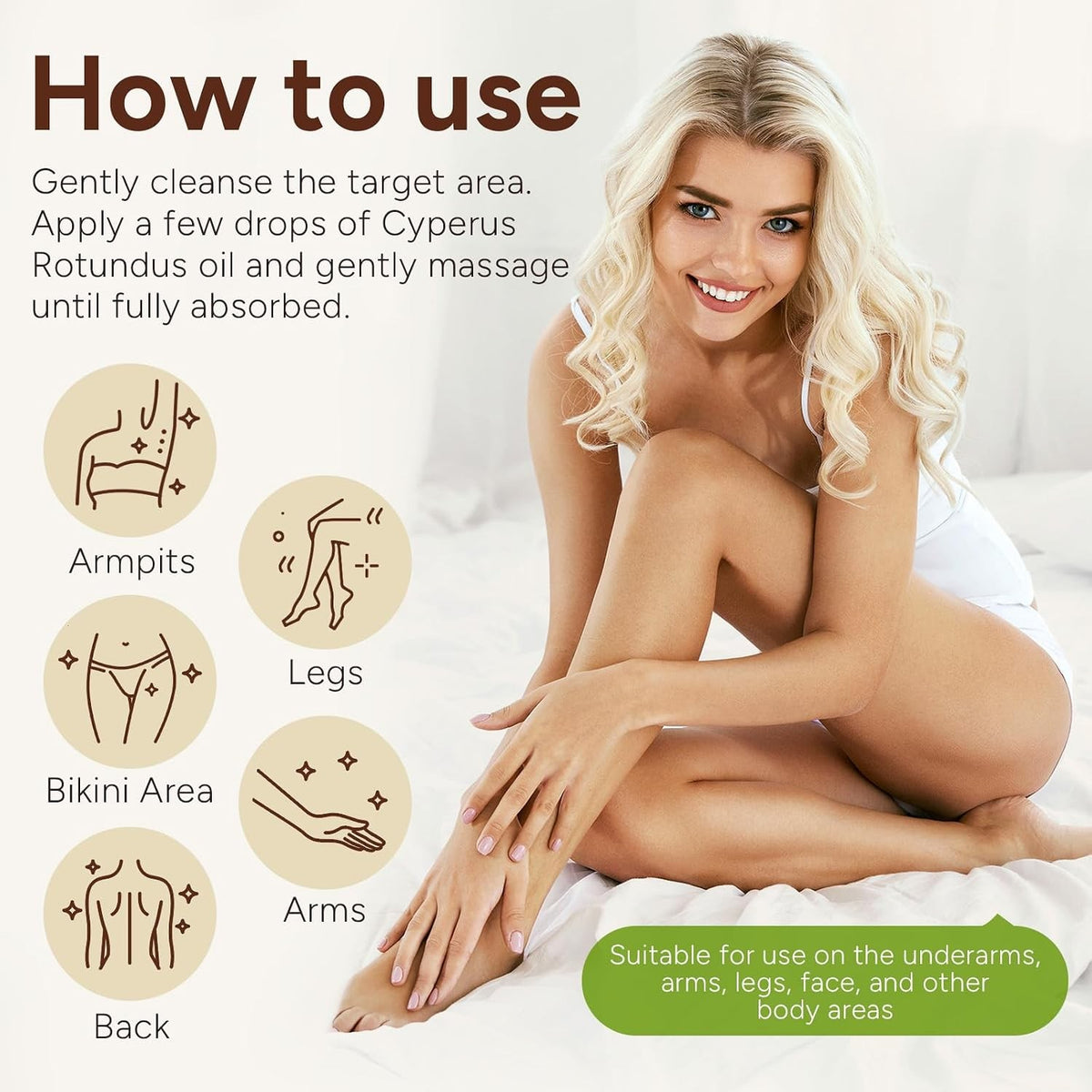 Cyperus Rotundus Oil Roll-On for Hair & Skin - 2 Fl Oz Natural Essence