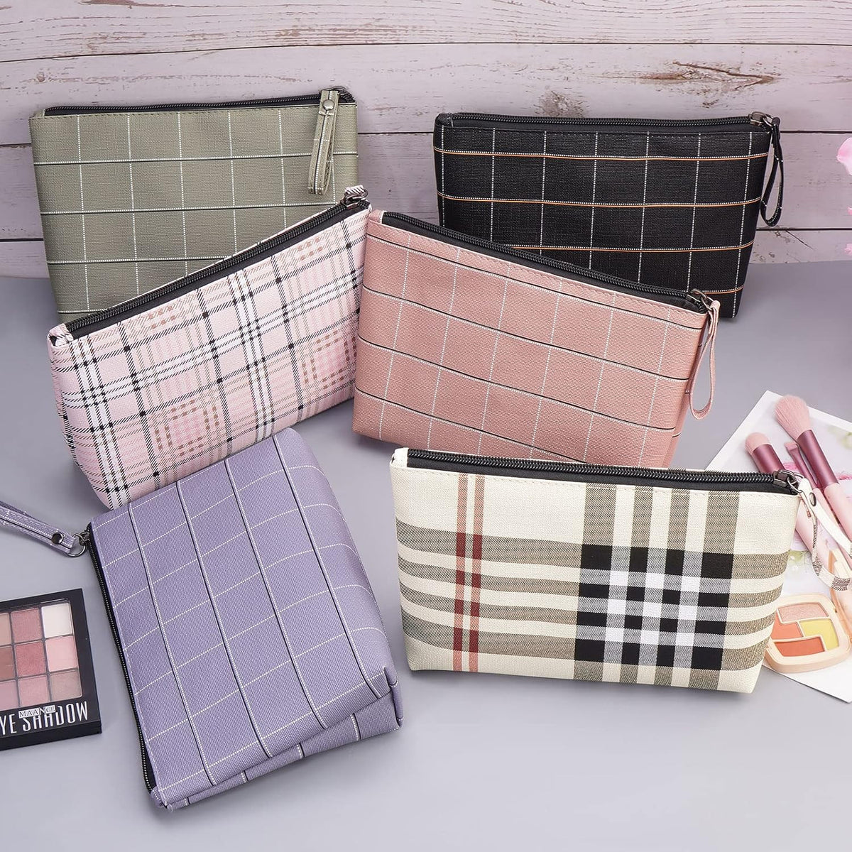 Small Makeup Bag for Travel and Purse - PU Leather Cosmetic Organizer