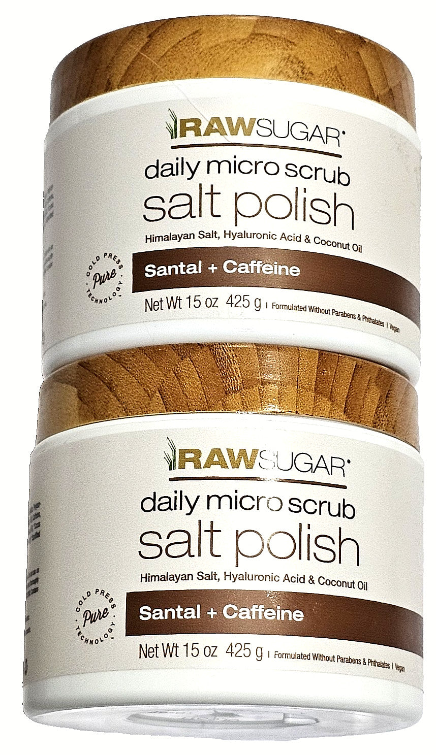 2 Pack Salt Polish Micro Scrub with Santal and Caffeine - 15oz