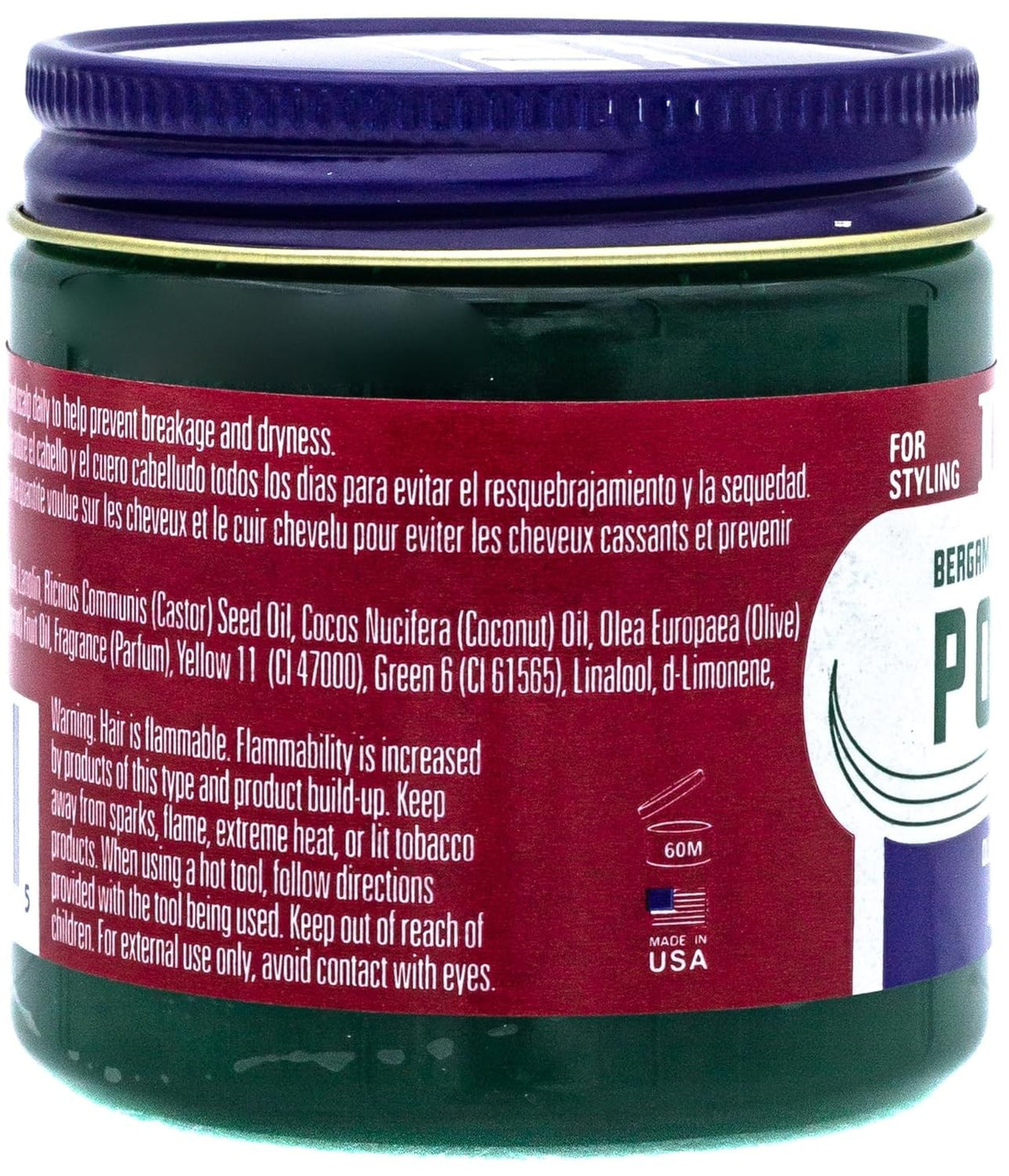 Bergamot Scented Hair Pomade for Frizz Control & Moisture - 3.5 oz