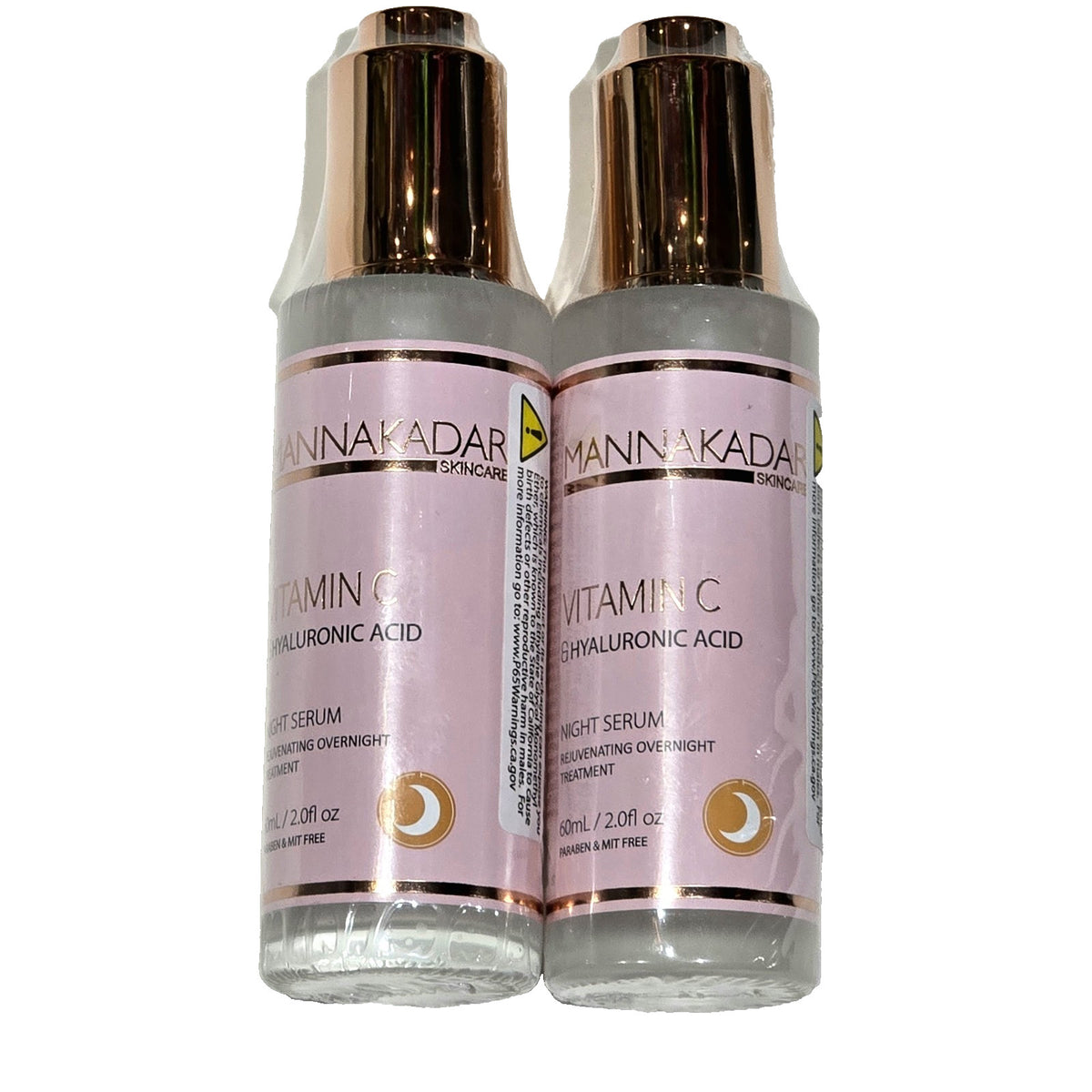 Vitamin C Hyaluronic Acid Night Serum 2 Pack - Skin Brightening & Hydrating