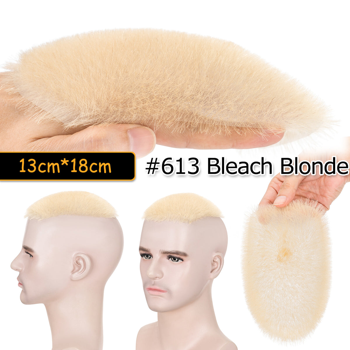 Short Human Hair Toupee for Men Buzz Cut Thin Skin Replacement System