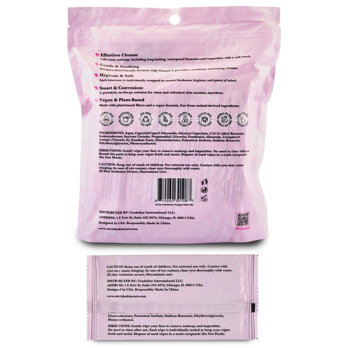 Hypoallergenic Makeup Remover Wipes with Vitamin E - 40 Count, Gentle & Fragrance-Free