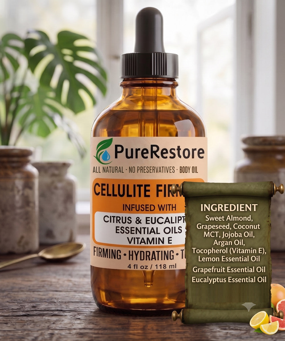 Natural Cellulite Massage Oil with Citrus & Eucalyptus - Firming & Hydrating Body Oil