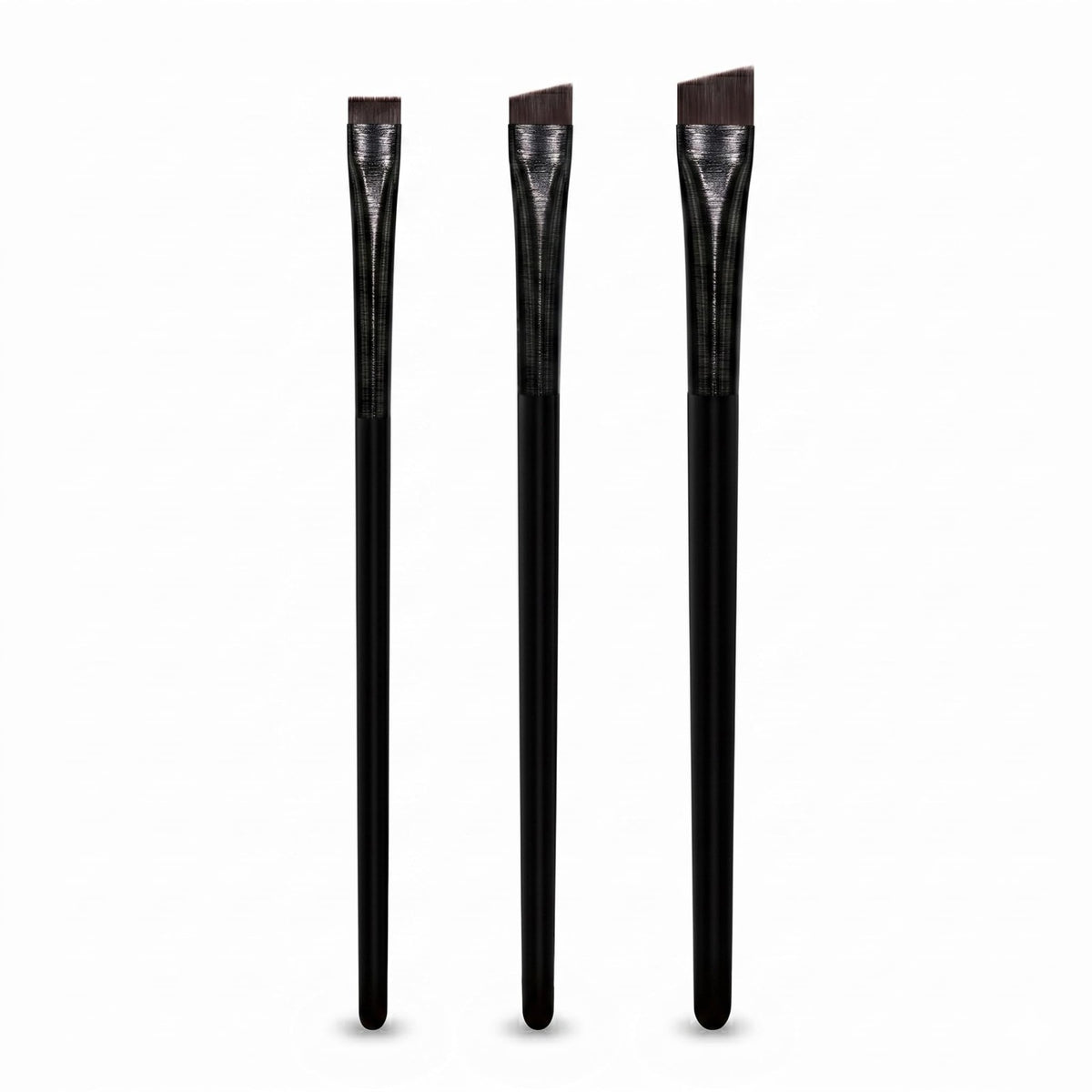 Angled Eyeliner & Brow Brush Set for Micro Strokes - Precision Eyebrow Tint & Eye Shadow Applicators