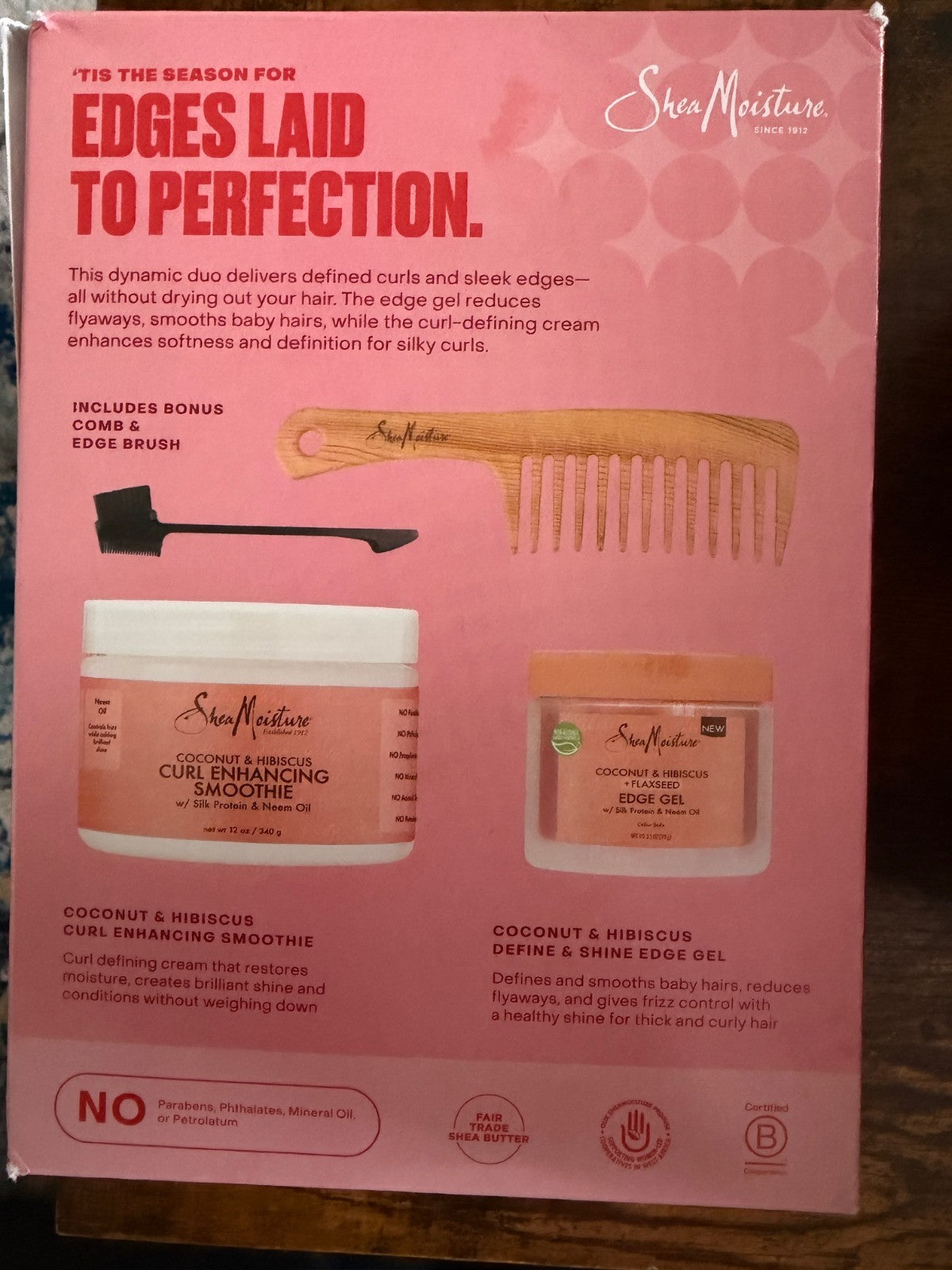 Shea Moisture Flawless Edge 4-Piece Gift Set NEW SEALED