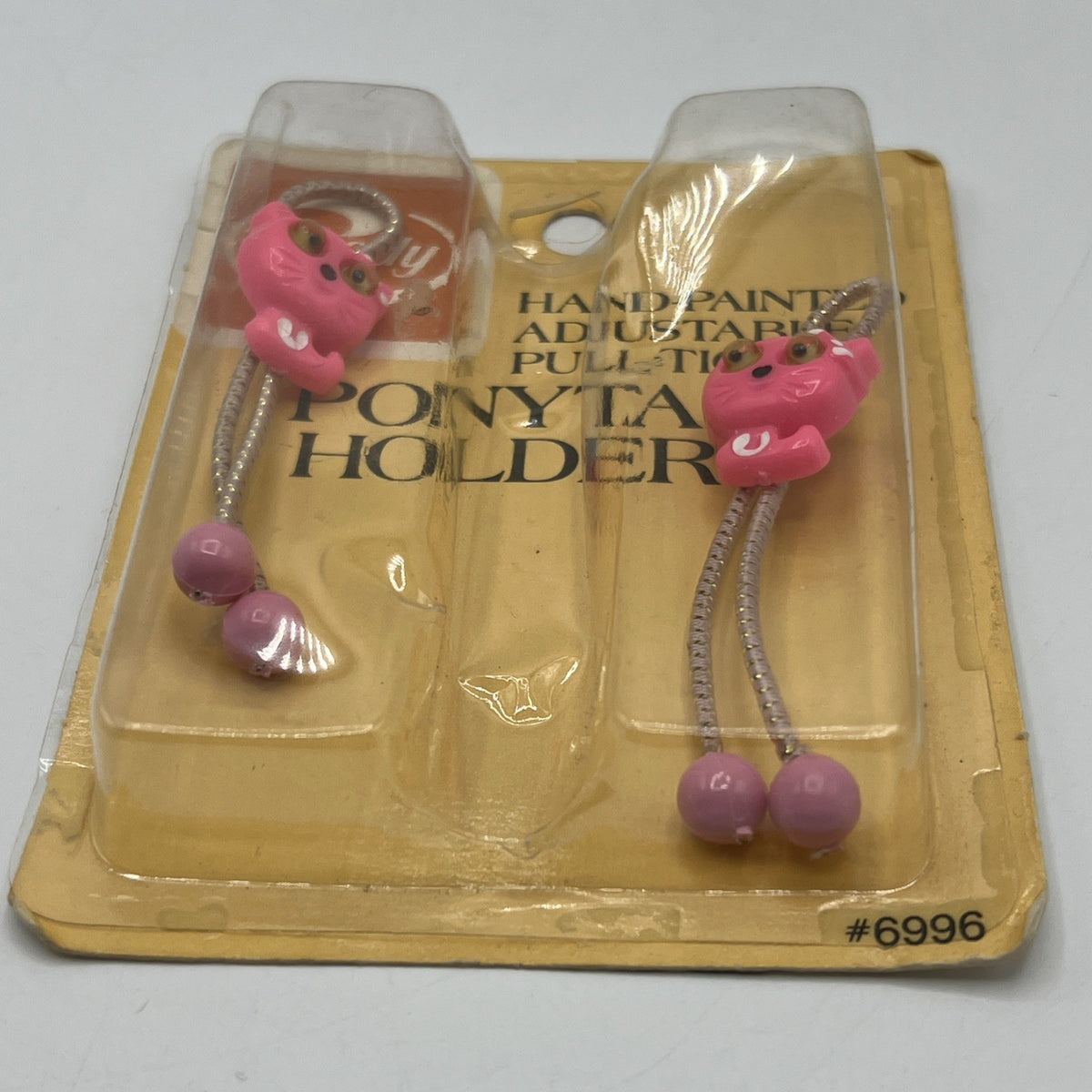 Goody Ponytail Holders Pink Cat Adjustable Pull Tight Vintage 1982