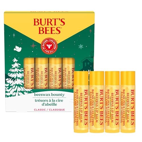 Beeswax Lip Balm Set - 4 Moisturizing Lip Balms for Holiday Gift
