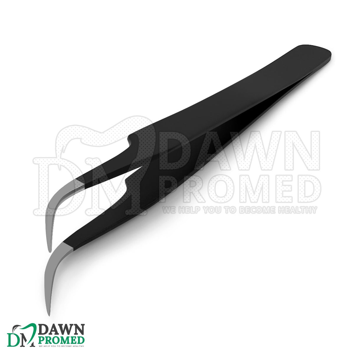 Precision Tweezers Set 3 Pcs Extra Fine Angled Blunt Tips with Carrying Case