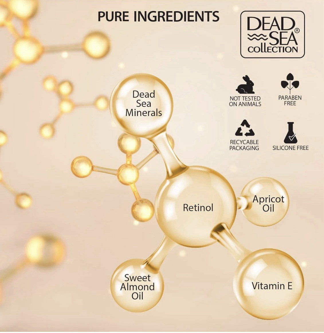 Retinol Facial Serum with Dead Sea Minerals for Anti-Aging & Firming 1.69 oz