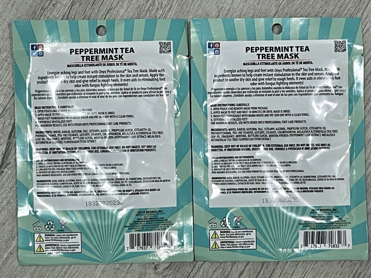Peppermint Tea Tree Foot Mask Pair - 2 Pack