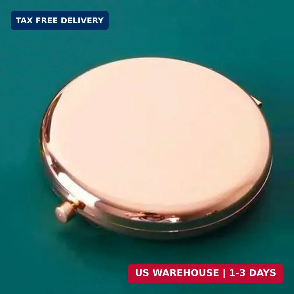 Mini Folding Makeup Mirror Set - 1X 2X Magnification, Compact Travel Design