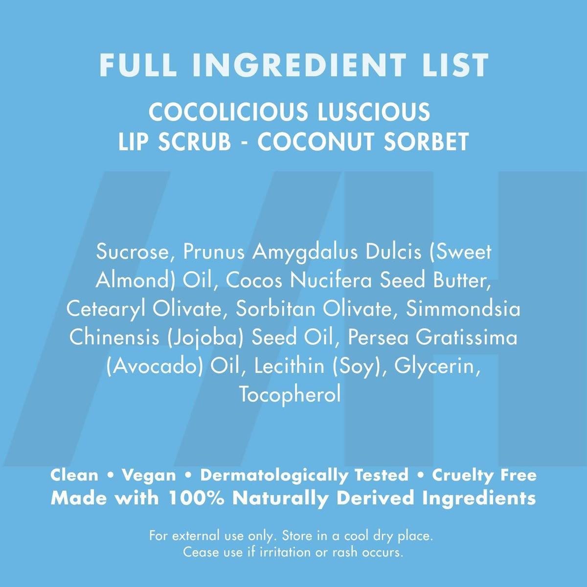 Natural Coconut Sorbet Lip Scrub - Exfoliator for Soft, Smooth Lips 1oz