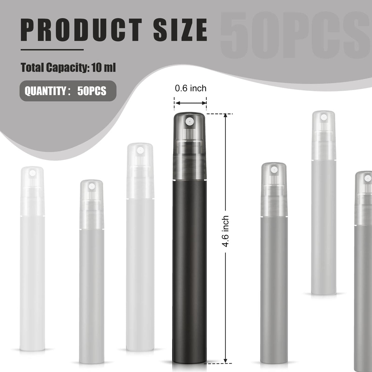 Mini Refillable Perfume Spray Bottles Set 50 Pack - Travel Size 10ml