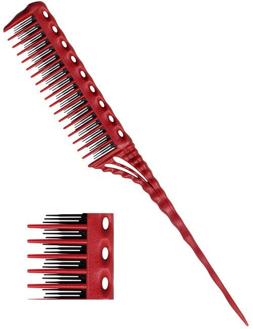 YS Park 150 Teasing Comb - Red, Made in Japan, Hair Styling Tool