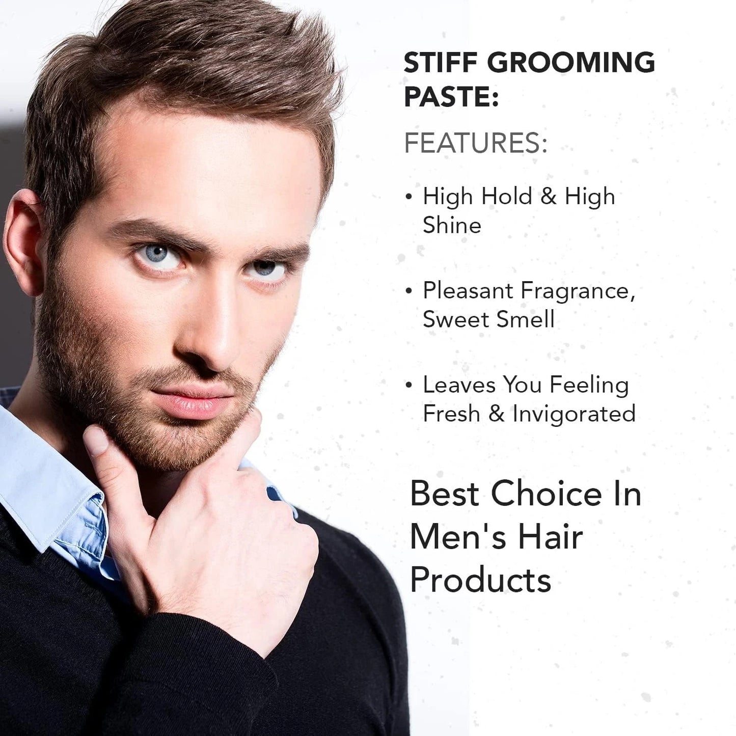 Strong Hold Water-Based Hair Pomade for Men - Polished, Glossy Finish, 4oz