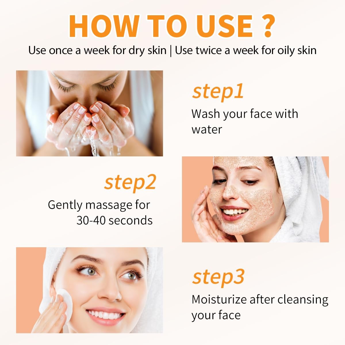 Vitamin C Face Scrub, Exfoliating Facial Wash with Retinol,