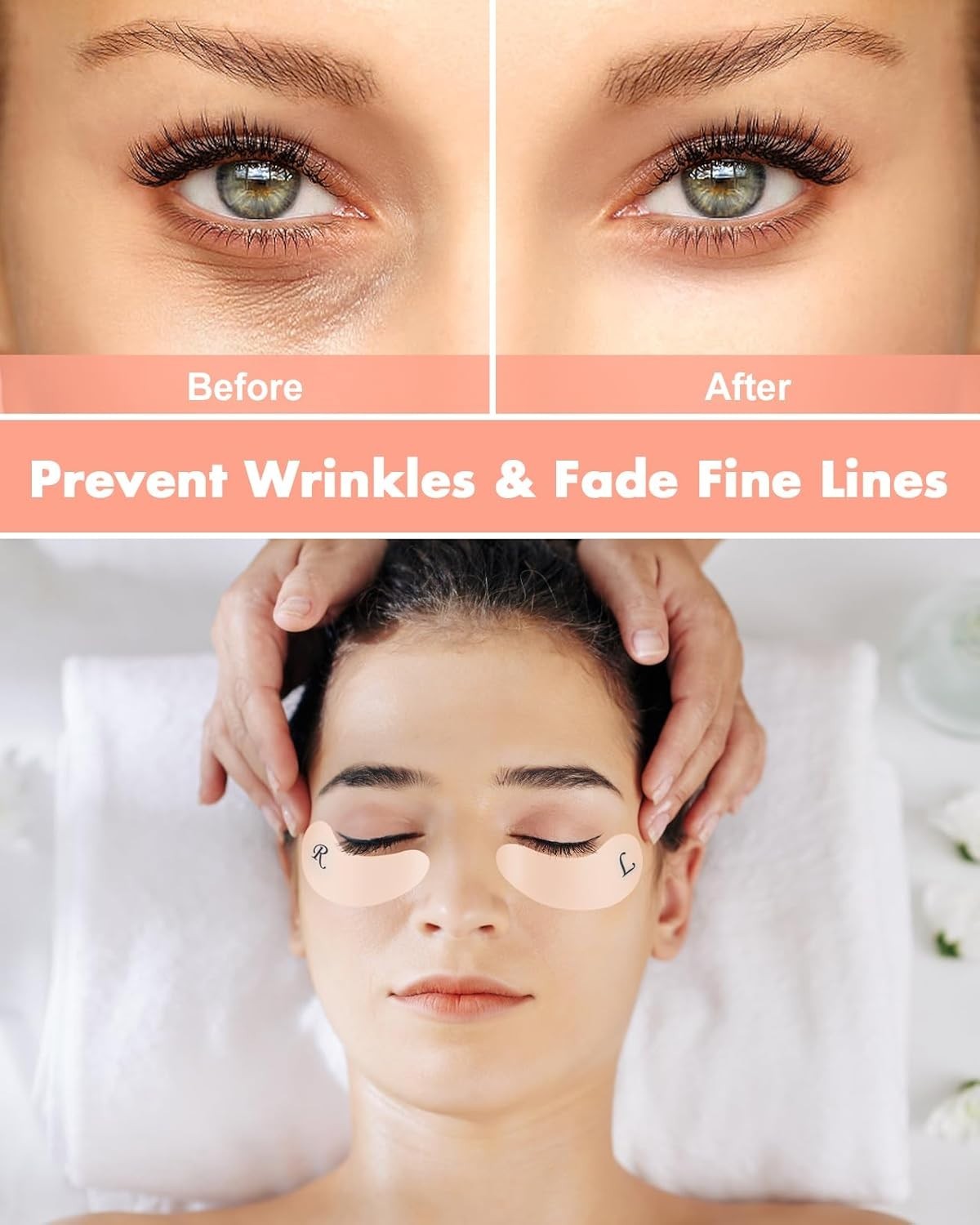 Eco-Friendly Under Eye Wrinkle Patches - 2 Pairs Silicone with Tin Storage Case