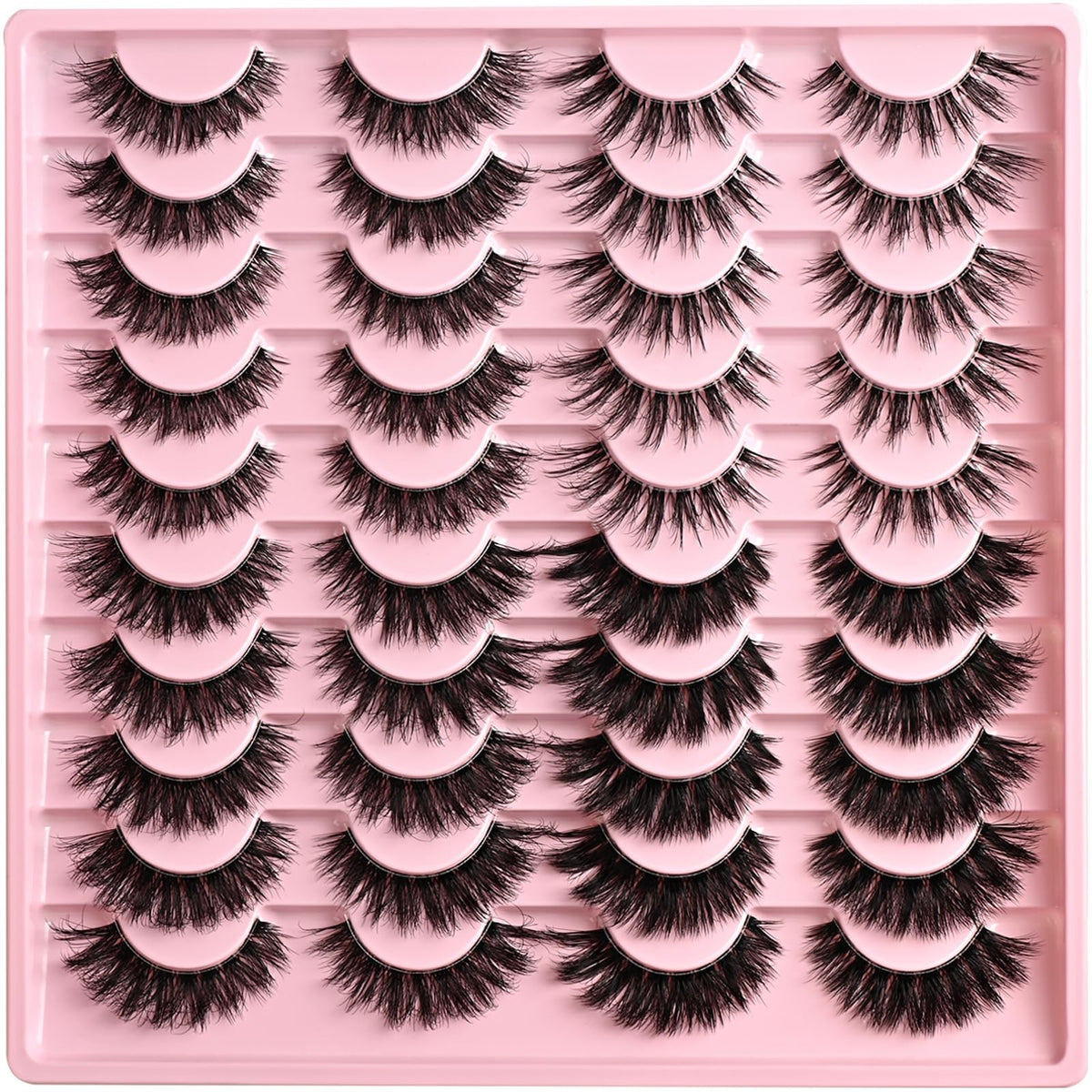 Wispy False Eyelashes 4 Styles, 20 Pairs - Natural Cat Eye Look
