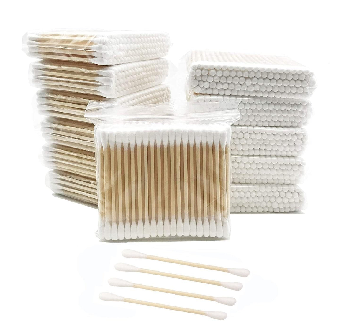 Bamboo Cotton Swabs - Wooden Swabs 1200 Pieces for Personal & Beauty Care