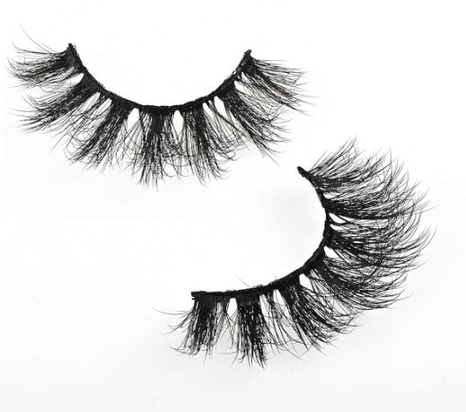 False Eyelashes Fluffy Wispy Faux Mink Criss-Cross Black 10 Pairs
