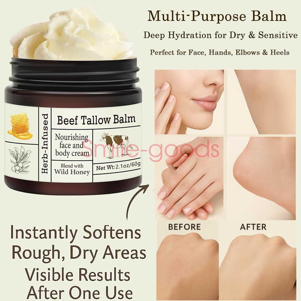 Organic Grass-Fed Beef Tallow Balm - Face & Body Moisturizer
