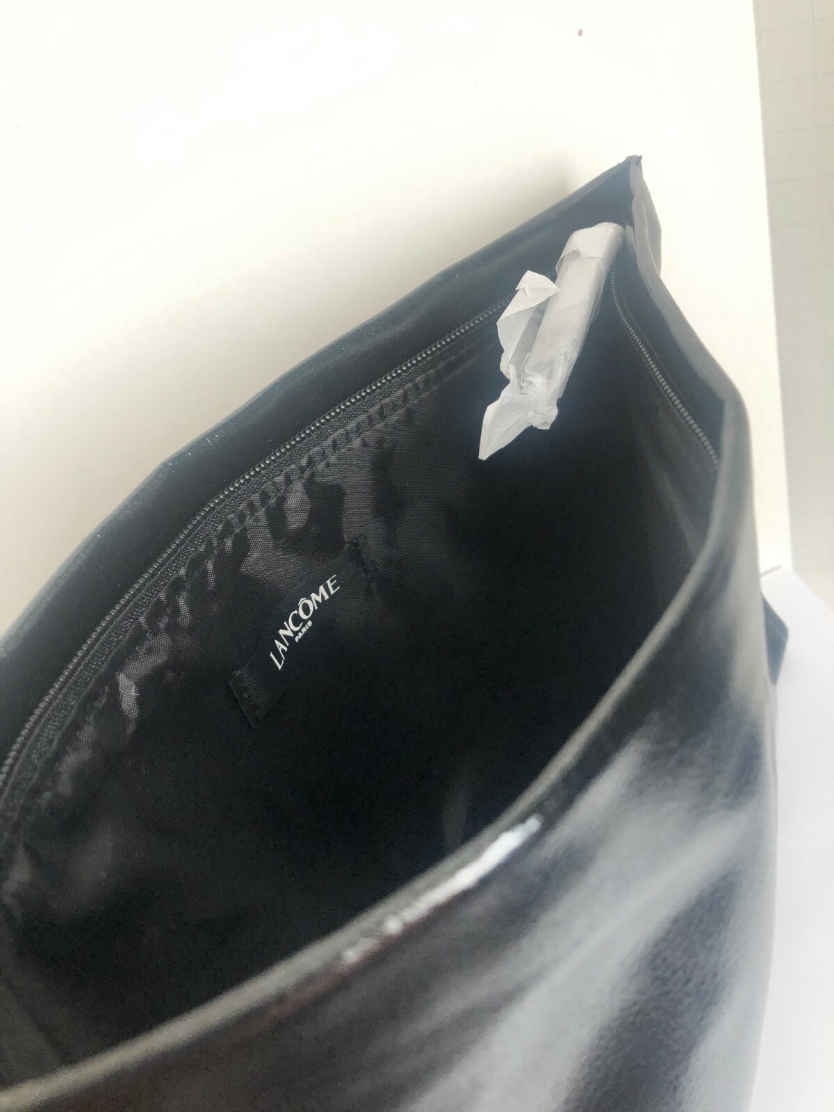 Faux Leather Makeup Bag - Black Toiletry Organizer for Travel & Cosmetics