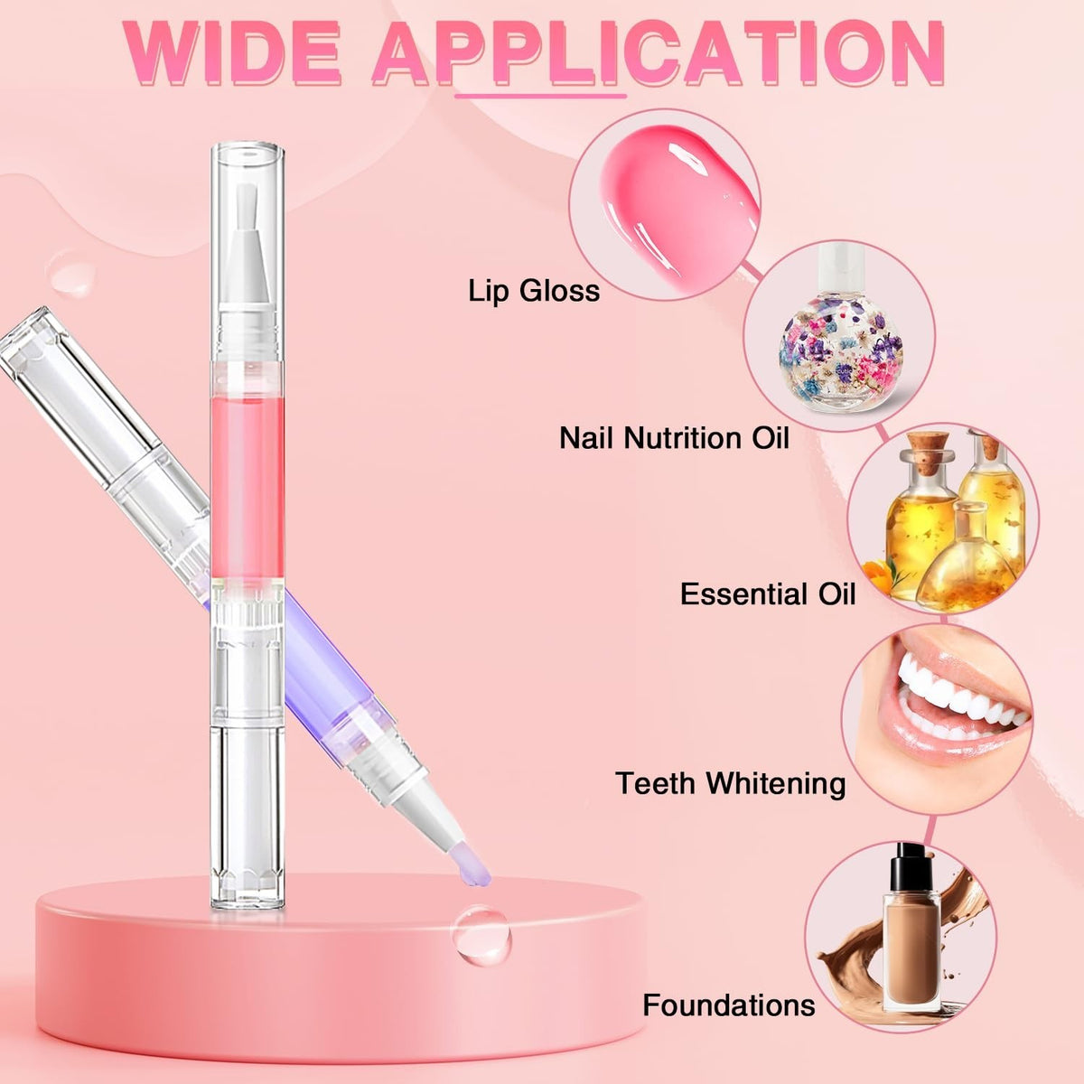 Nail Oil Pen Set 100pcs 3ml Empty Cuticle Oil Twist Pens with Labels