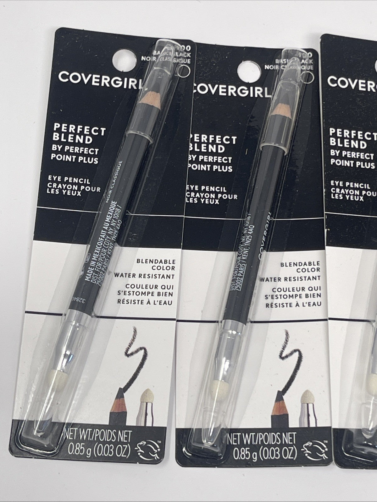 CoverGirl Perfect Blend Perfect Point Eye Liner Pencils - Black, Set of 4