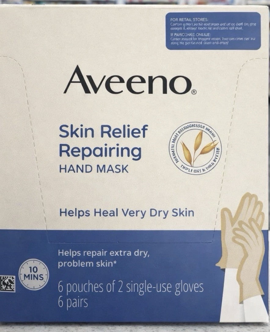 Aveeno Skin Relief Repairing Hand Mask 6 Pairs