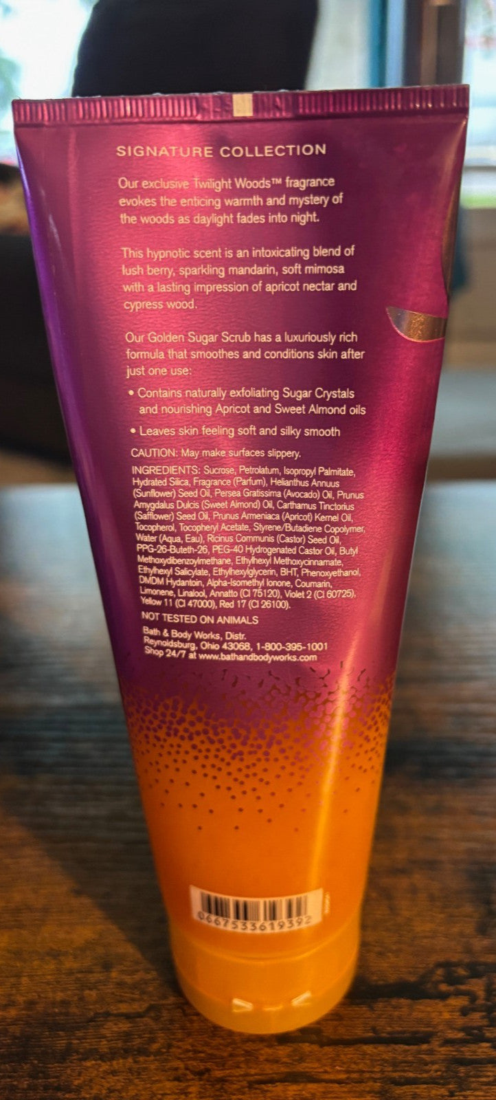 New Bath and Body Works Twilight Woods Golden Sugar Scrub 8 oz SEALED