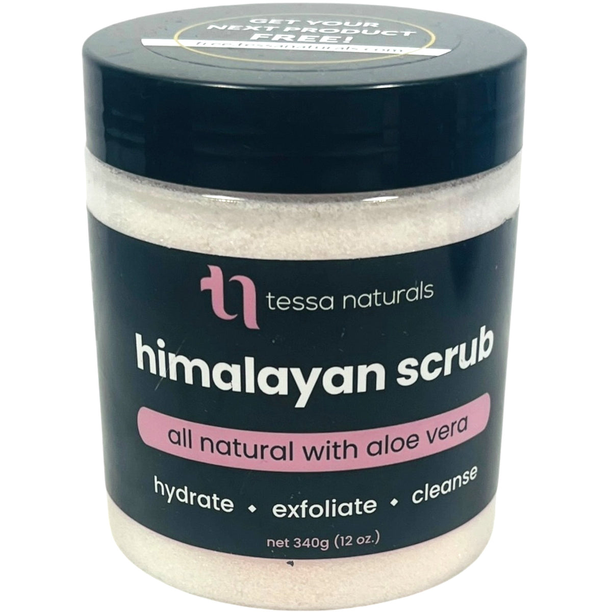 Tessa Naturals Himalayan Salt Scrub 12 oz Hydrate Exfoliate Cleanse