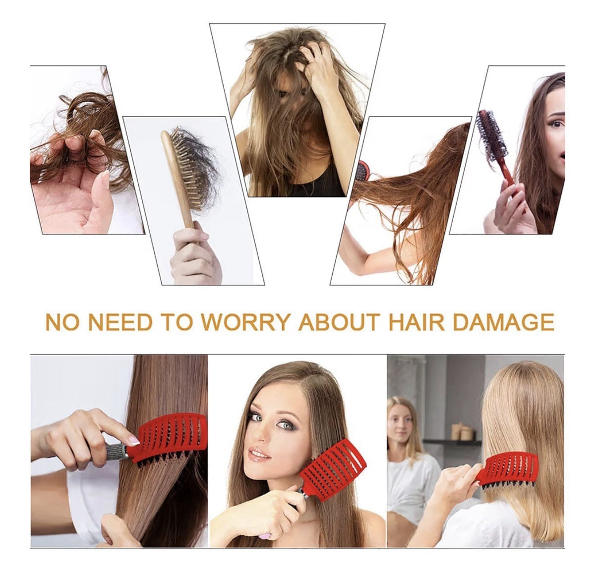 Vented Detangling Hair Brush Set for Wet & Dry Hair - Pink, 2 Pack