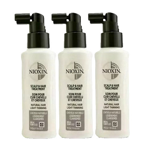 Nioxin System #1 Scalp & Hair Treatment Light Thinning 3.38 oz 3-Pack