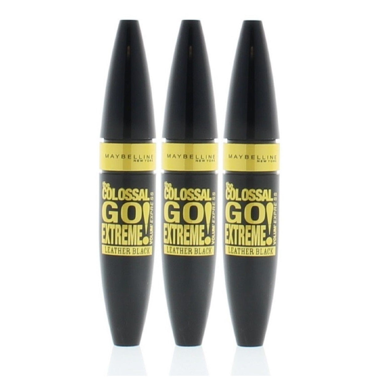Maybelline Go Extreme! Leather Black Mascara 9.5ml - 3 Pack