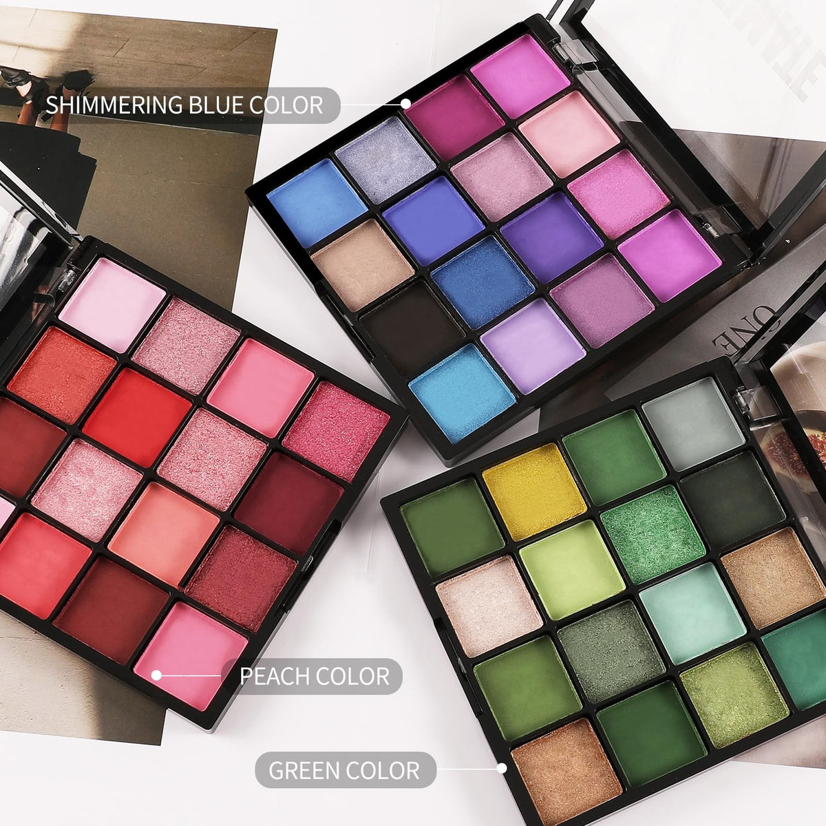Colorful Eyeshadow Palette - 16 Highly Pigmented Shades for Eye Makeup