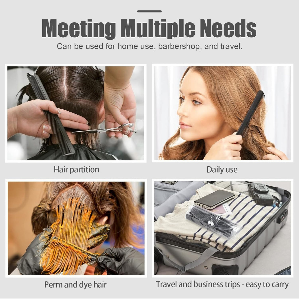 Professional 10-Piece Hair Comb Set for Styling & Volume
