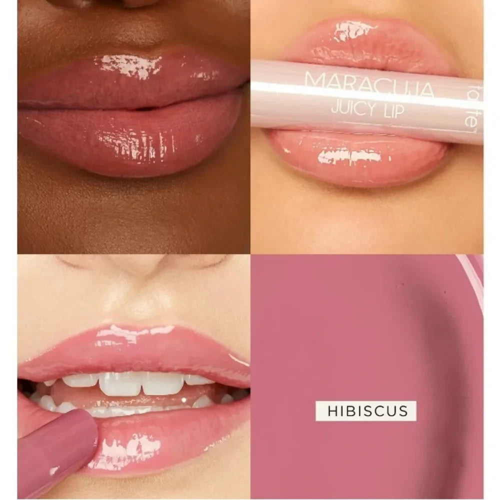 Lip Balm Duo - Hydrating Rose & Hibiscus Juicy Lip Treatments for Moisture