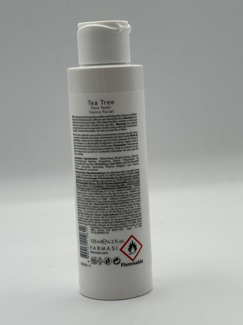 Tea Tree Face Toner for Acne-Prone Skin - 125ml Purifying & Mattifying
