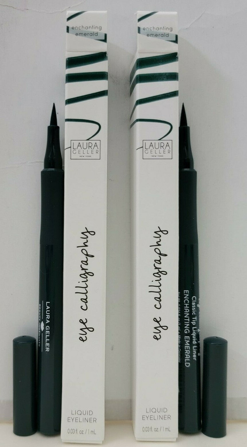 Laura Geller Eye Calligraphy Liquid Eyeliner 0.03 oz Enchanting Emerald - 2 Pack