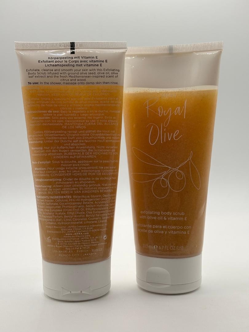 2x Jafra Royal Olive Exfoliating Bath Body Scrub 6.7 fl. oz. each