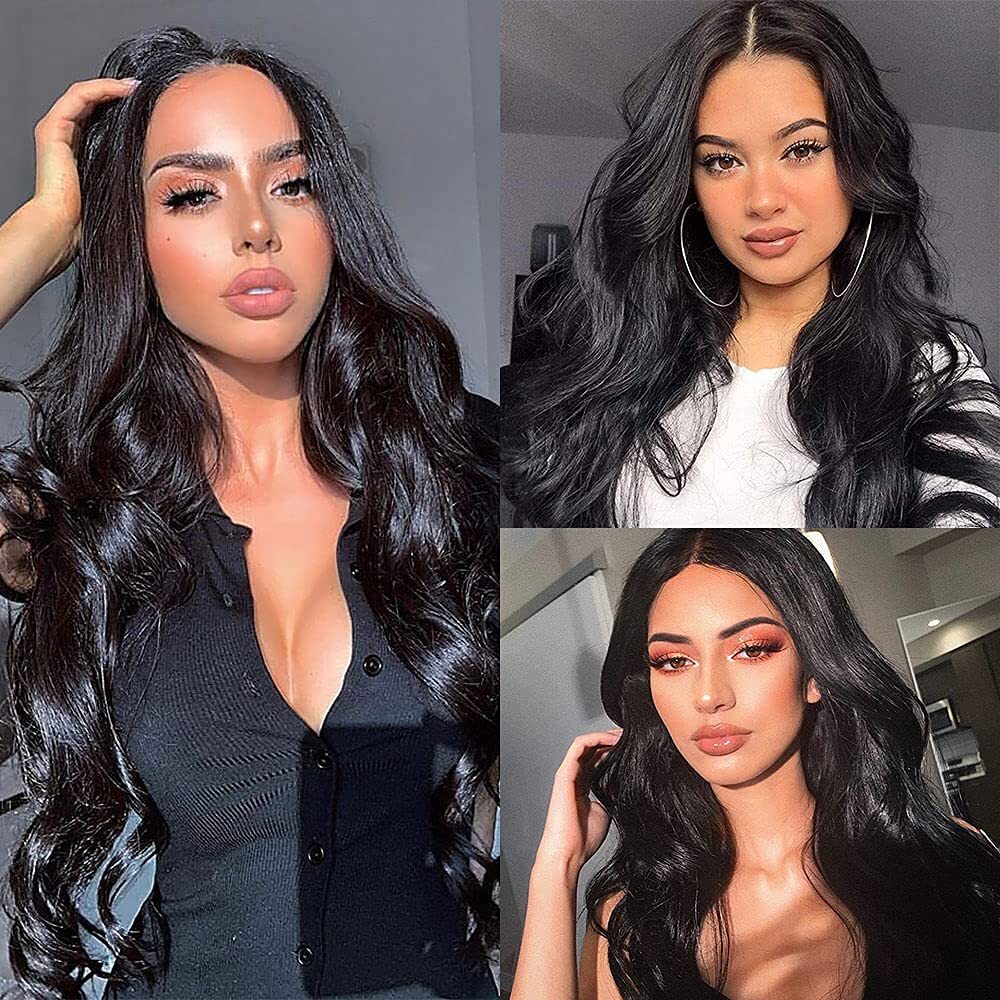 Long Black Body Wave Wig for Women - Natural Curly & Wavy Hair, Party & Casual Use