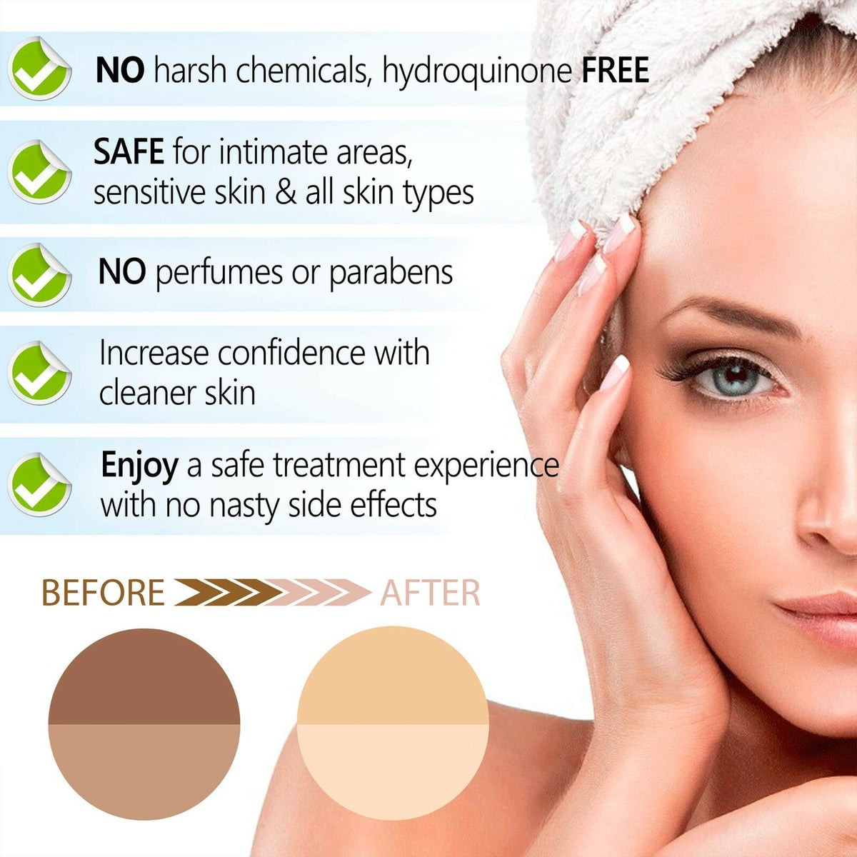 Kojic Acid Skin Whitening Serum for Brightening & Dark Spot Fade - Natural & Safe