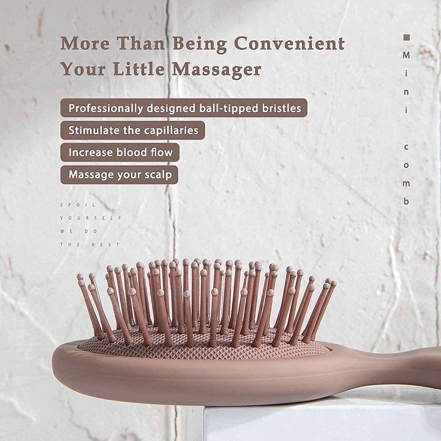 Mini Travel Hair Brush Cushion Paddle Detangler for Women Men Kids