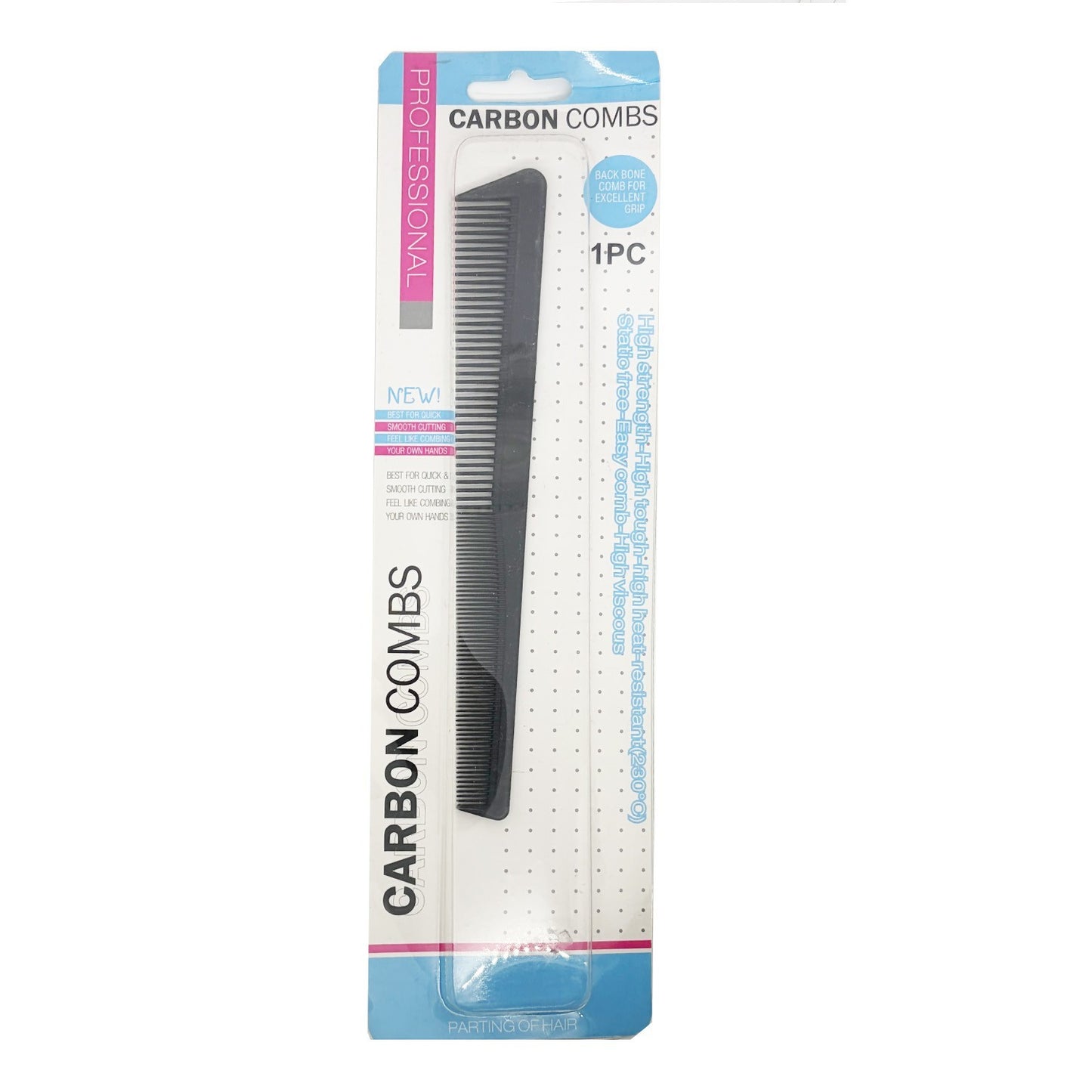 Professional Carbon Barber Comb 7-inch - Styling Hair Cutting Tool