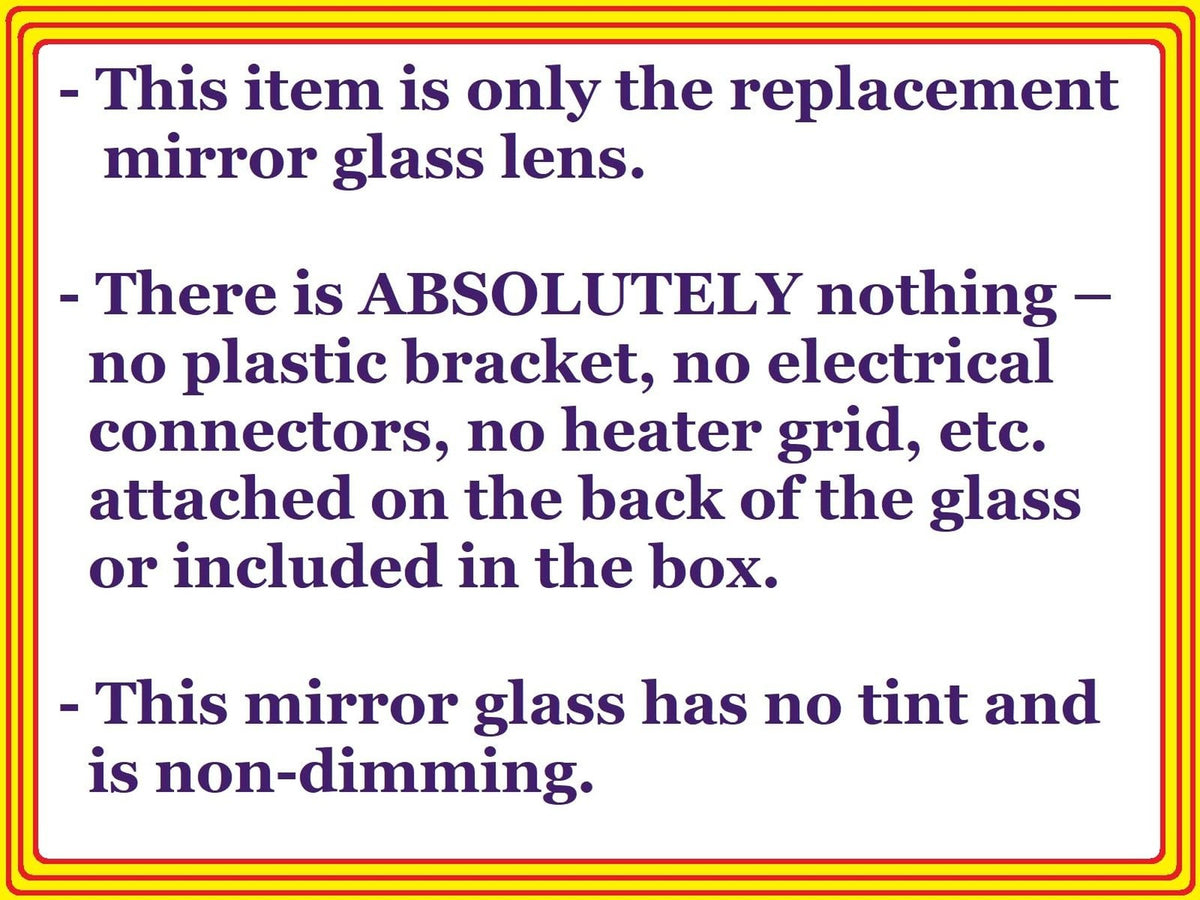 Convex Mirror Glass with Adhesive for Toyota Camry Corolla Prius RH Passenger Side