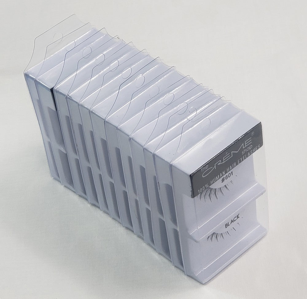 12 Pack Human Hair False Eyelashes #601 Natural Touch Lightweight & Handmade